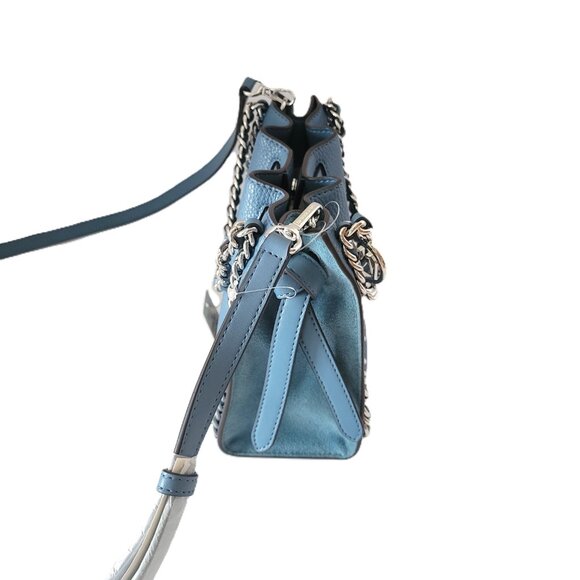 Michael Kors Mina Small Belt Chain Inlay Crossbody Cornflower Handbag - Picture 5 of 7